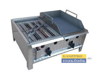 Asztali kombigrill rostlap és grillező PB gázos 8kW - BGT2GLS