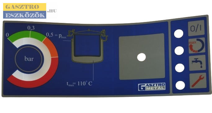 Kezelő fólia ELR-101/151 ELF-201/301 elektromos főzőüstökhöz