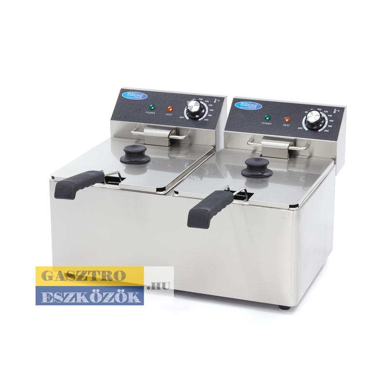 Maxima 8+8 literes elektromos dupla olajsütő